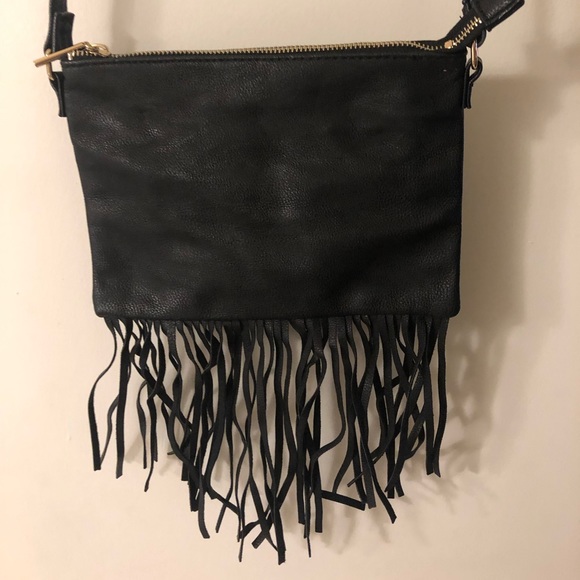 H&M small black purse. Fringe on bottom. Only used once! - Picture 2 of 3
